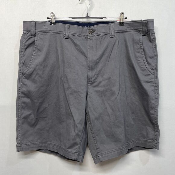 NWT St. John's Bay Men Flat Front Chino Shorts Size 48 Tall Gray B371 -23 - Picture 1 of 16